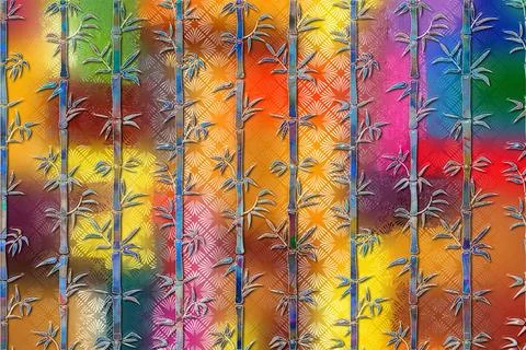 Multy,Color,Bamboo 库存插图