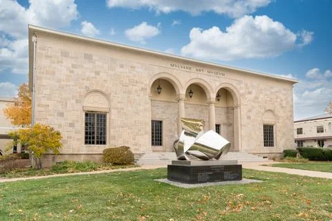 Mulvane Art Museum and Interdependece Sculpture at Washburn University Stock Photos