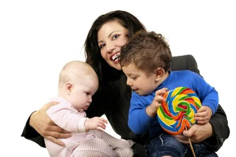 Mum and the kids Stock Photos