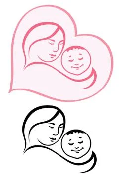 Mum with the child Stock Illustration