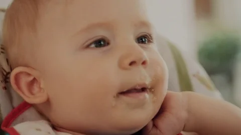 Mum Feeds the Child with a Spoon Stock Footage 84759612