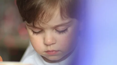Mum learns the baby Stock Footage 50356745