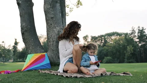 Mum play with a small daughter. Stock Footage 109530096