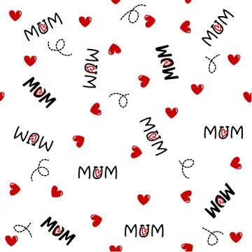 Mum simple seamless pattern / Mothers day pattern Stock Illustration