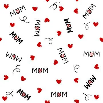 Mum simple seamless pattern / Mothers day pattern Stock Illustration