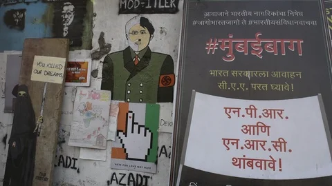 Mumbai Bagh against CAA Stock Footage 124982525