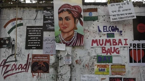 Mumbai Bagh against CAA Stock Footage 124982997