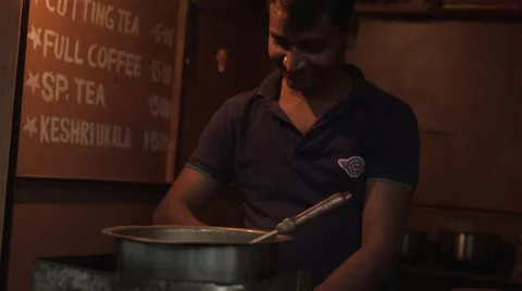 Mumbai BRoll-2- Chai Wallah street vendor 1 Video stock 40541455