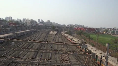 Mumbai BRoll- Trains Stock Footage 40382181