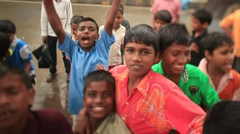 Mumbai Children Stock Footage 11226717