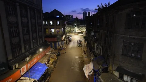 Mumbai Continue On Lockdown Due To Coronavirus Pandemic Stock Footage 129685148