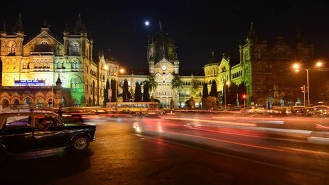 Mumbai CST time lapse Stock Footage 112146668