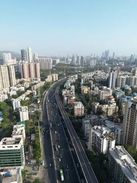 Mumbai Day Drone View Stock Photos
