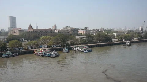 Mumbai Harbor Pollution Stock Footage 54715855