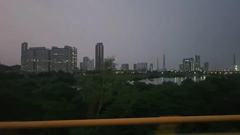 Mumbai India June 12 2025 Skyline from Atal bridge. Stock Footage 311311908