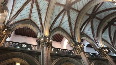 Mumbai, India - patterned ceiling in the building Stock Footage 132857390