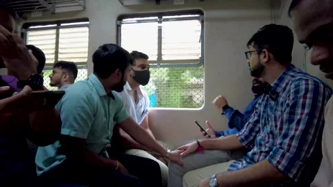 Mumbai Local train Inside view. 4K Stock Footage 252655345