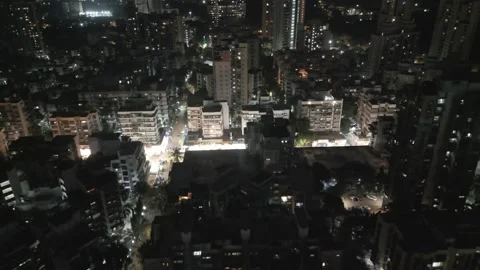 Mumbai Night Drone View 스톡 동영상 239731531