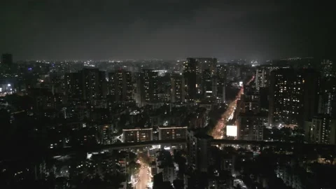 Mumbai Night Drone View 스톡 동영상 239732835