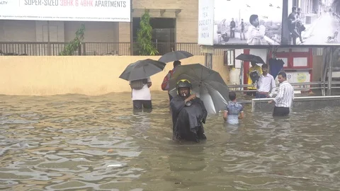 Mumbai Rains Stock Footage 92070748