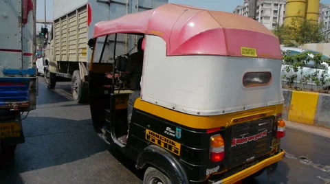 Mumbai rickshaw P2 Stock Footage 3074938