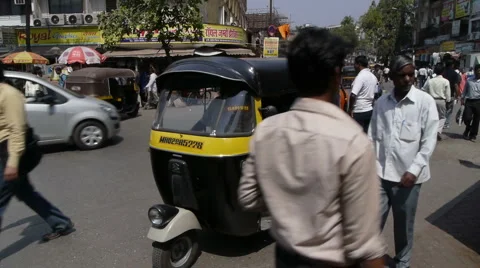 Mumbai rickshaw P4 Vídeo Stock 3074898