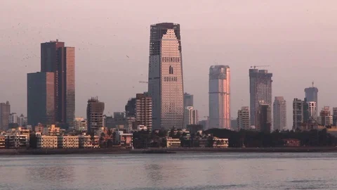Mumbai Skyline during Sunset Stock Footage 108529785