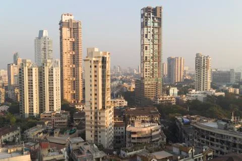 Mumbai skyline from Malabar Hill, Mumbai, Maharashtra, India, Asia Stock Photos