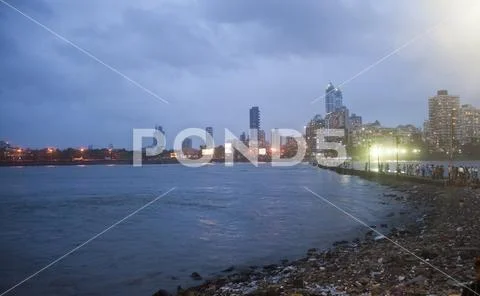 Mumbai skyline at night, India Stock Photos