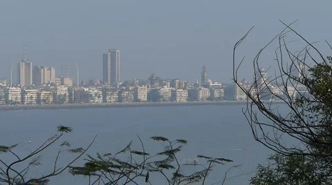 Mumbai skyline P1 Stock Footage