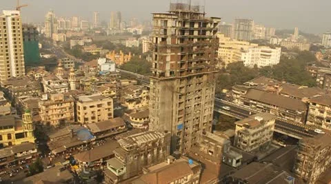 Mumbai Skyline Under Construction, With Highways Stock Footage 10738181