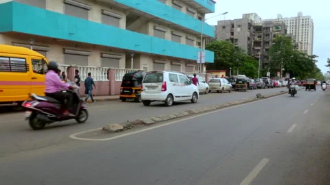 Mumbai Traffic on Road in day Stock Footage 139051853