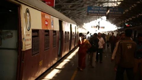 Mumbai Train Platform Stock Footage 120018152