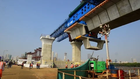 Mumbai Trans Harbar Link Project Stock Footage 122941945
