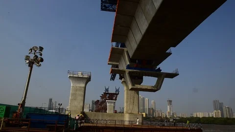 Mumbai Trans Harbar Link Project Stock Footage 122941952
