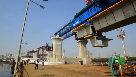 Mumbai Trans Harbar Link Project Stock Footage 122943578