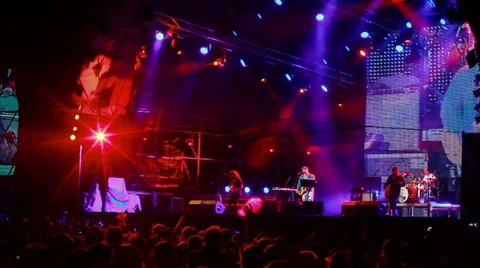 Mumiy Troll live performance at the rock festival The Best City.UA Stock Footage 32214504