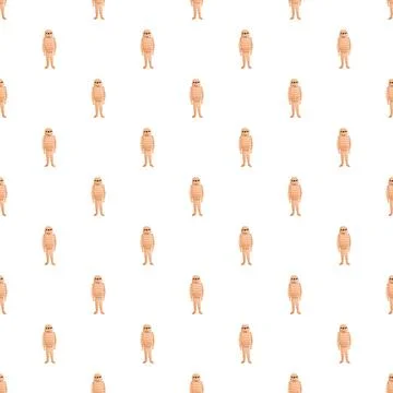 Mummies pattern repeating on white background Stock Illustration
