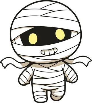 Mummy character, minimal simple vector illustration Stock Illustration