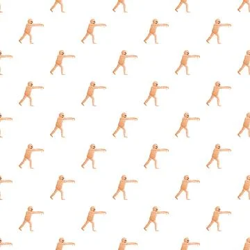 Mummy characters repeating creating halloween spooky pattern Stock Illustration