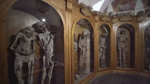 Mummy in the church in the Urbania, Ital... | Stock Video | Pond5