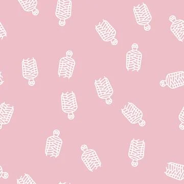 Mummy egypt line seamless pattern Stock Illustration