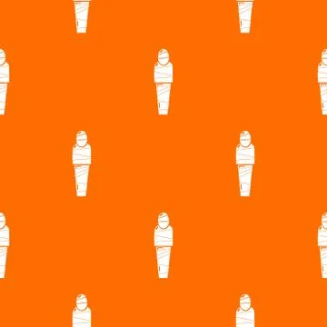 Mummy egypt pattern vector orange Stock Illustration