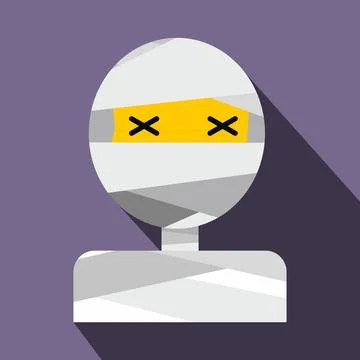 Mummy flat icon with shadow Stock Illustration
