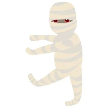 Mummy ghost walking Halloween Stock Illustration