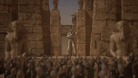 The mummy queen dazzles the alien crowd with a stunning opening dance Stock Footage 293657762
