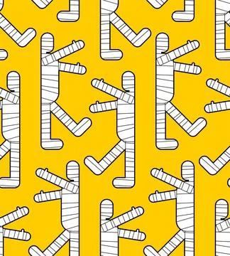 Mummy is running pattern seamless. Mummy run background. vector texture Illustrazione stock