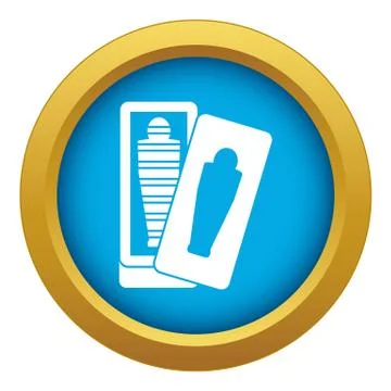 Mummy in sarcophagus icon blue vector isolated Ilustración de archivo