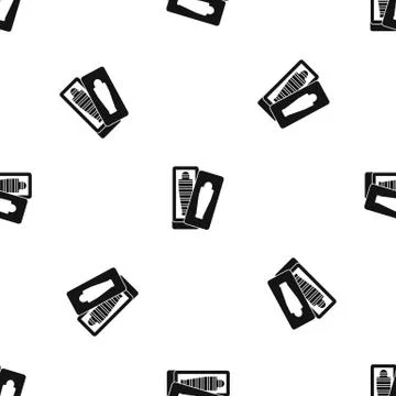 Mummy in sarcophagus pattern seamless black Stock Illustration