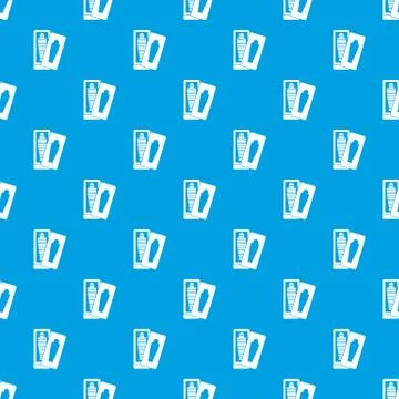 Mummy in sarcophagus pattern seamless blue Stock Illustration
